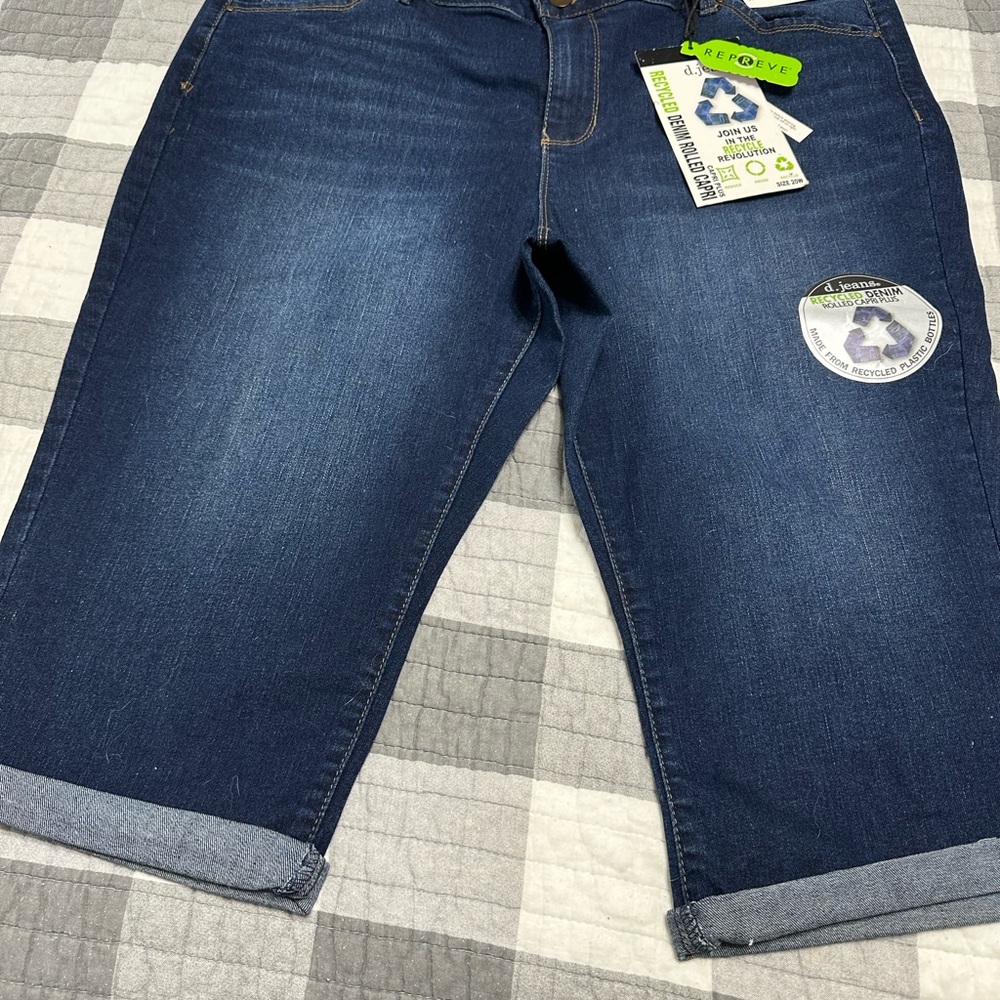 D jeans rolled cuff capris